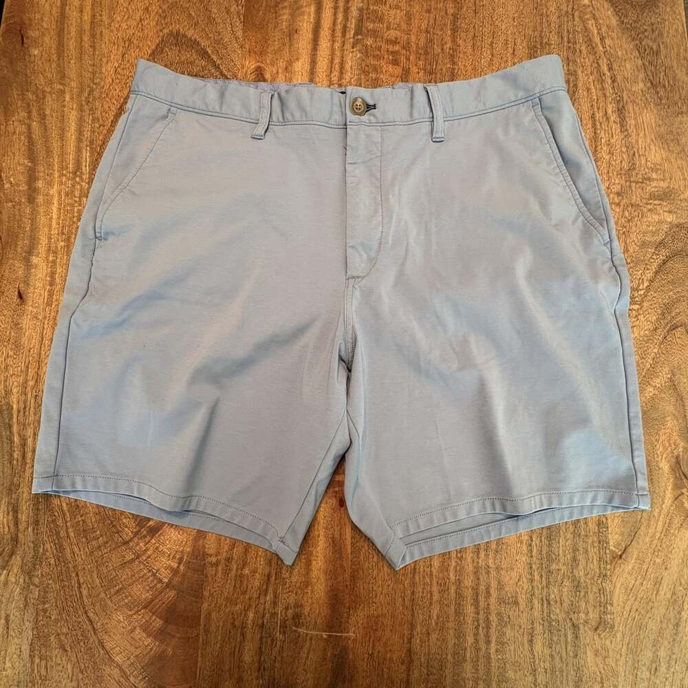 Johnnie-O Shorts Mens 36 Blue Chino Stretch Casual Golf Flat Front 9 Inseam